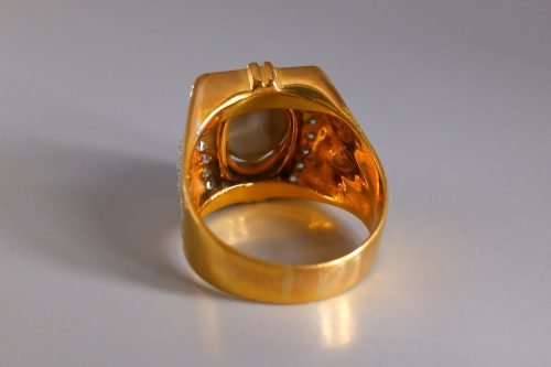6ct Cat's Eye Men's Ring 22k Gold | Gem Gardener