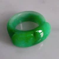 Green Jadeite Jade Saddle Ring Type A