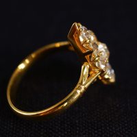 Antique Old European Navette Diamond Ring 18k Chinese