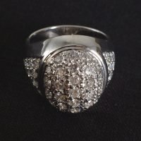 Palladium Hive Cluster Diamond Ring Men
