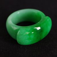 Green Jadeite Jade Saddle Ring Type A
