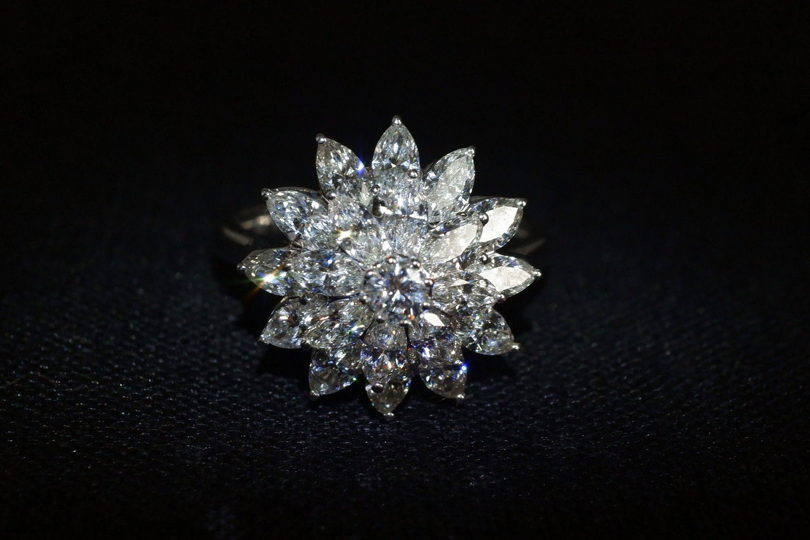Gem Gardener, marquise flower ring marquise diamond cluster ring diamond flower cluster ring diamond flower engagement ring flower diamond ring vintage, antique rings singapore, vintage rings singapore, vintage engagement rings singapore, cluster diamond ring white gold, diamond ring singapore, vintage diamond rings singapore