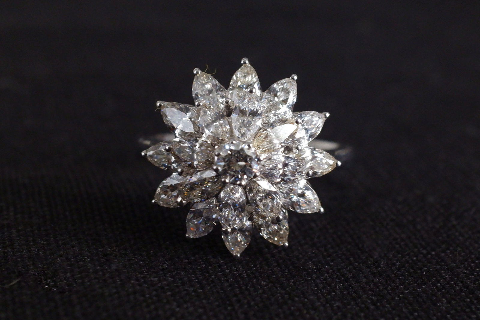 Gem Gardener, marquise flower ring marquise diamond cluster ring diamond flower cluster ring diamond flower engagement ring flower diamond ring vintage, antique rings singapore, vintage rings singapore, vintage engagement rings singapore, cluster diamond ring white gold, diamond ring singapore, vintage diamond rings singapore