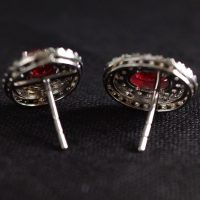 Pigeon Blood Unheated Ruby Earrings 18k
