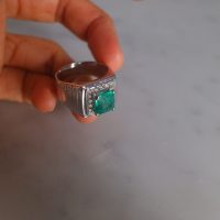 Gem Gardener, emerald pinky ring mens, men's pinky ring white gold, colombian emerald mens ring, vintage emerald mens ring, emerald and diamond mens ring, mens ring singapore, vintage emerald rings, vintage mens rings for sale, vintage emerald gold rings, art deco mens ring