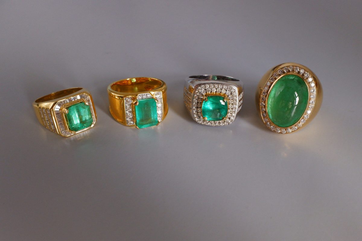 4ct Colombian Emerald Pinky Ring Men GEM GARDENER