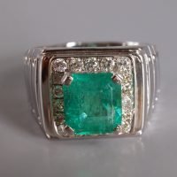 Gem Gardener, emerald pinky ring mens, men's pinky ring white gold, colombian emerald mens ring, vintage emerald mens ring, emerald and diamond mens ring, mens ring singapore, vintage emerald rings, vintage mens rings for sale, vintage emerald gold rings, art deco mens ring