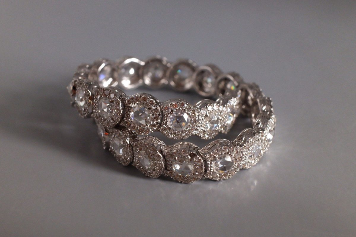 Gem Gardener, rose cut diamond tennis bracelet, art deco diamond bracelet, rose cut diamond bracelet, dainty diamond bracelet, diamond tennis bracelet singapore, diamond bracelet singapore