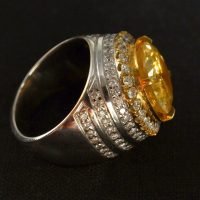 13ct Unheated Yellow Sapphire Ring Men 18k