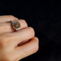 Gem Gardener, fancy brown diamond ring, chocolate diamond ring, fancy brown diamond engagement ring, brown diamond rings for sale, 3 carat diamond ring singapore