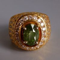 3ct Alexandrite Diamond Cigar Ring Men 9k