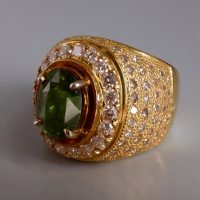 3ct Alexandrite Diamond Cigar Ring Men 9k