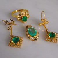 Gem Gardener, small antique drop earrings, small antique emerald earrings, small emerald and diamond earrings, emerald earrings singapore, peranakan earrings singapore
