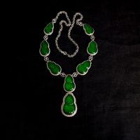 Gem Gardener, jade statement necklace, jade gourd necklace, burmese jadeite necklace, carved jade necklace, natural jadeite jade necklace, jade necklace singapore, jade jewellery singapore
