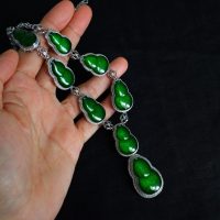 Gem Gardener, jade statement necklace, jade gourd necklace, burmese jadeite necklace, carved jade necklace, natural jadeite jade necklace, jade necklace singapore, jade jewellery singapore