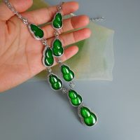 Gem Gardener, jade statement necklace, jade gourd necklace, burmese jadeite necklace, carved jade necklace, natural jadeite jade necklace, jade necklace singapore, jade jewellery singapore