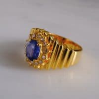 Gem Gardener, vintage mens sapphire ring, mens retro rings for sale, vintage mens rings for sale, sapphire rings for men