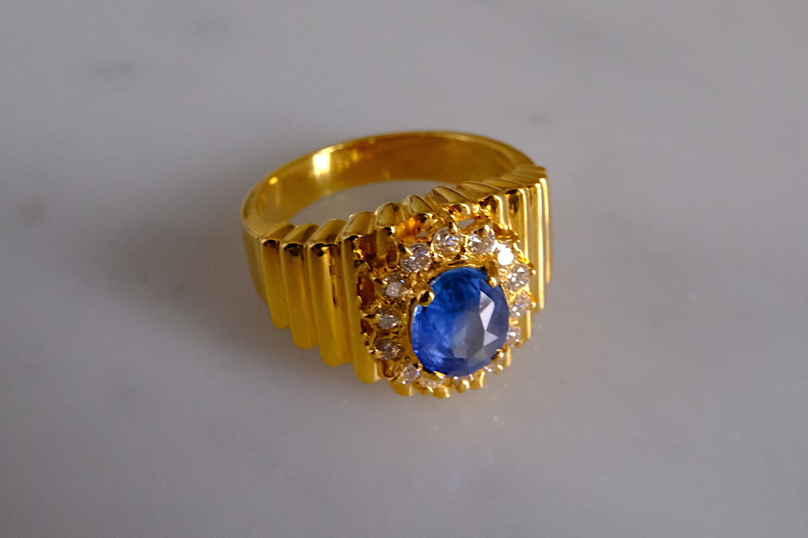 Gem Gardener, vintage mens sapphire ring, mens retro rings for sale, vintage mens rings for sale, sapphire rings for men
