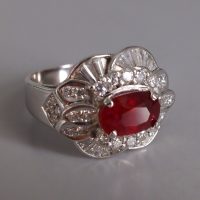 1.95ct Unheated Ruby Art Deco Ring 22