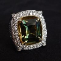17ct Tri Color Sapphire Ring Men 18k