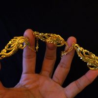 Antique Chinese Gold Brooch Pins Kerosang 20k Feather