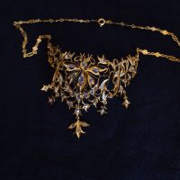 Antique Diamond Filigree Choker Necklace Chinese