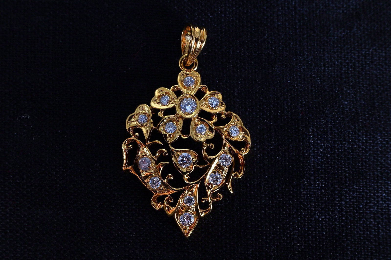 Antique Diamond Pendant Chinese Filigree 18k Gem Gardener