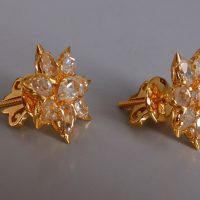 Antique Rose Cut Diamond Earrings Chinese 20k