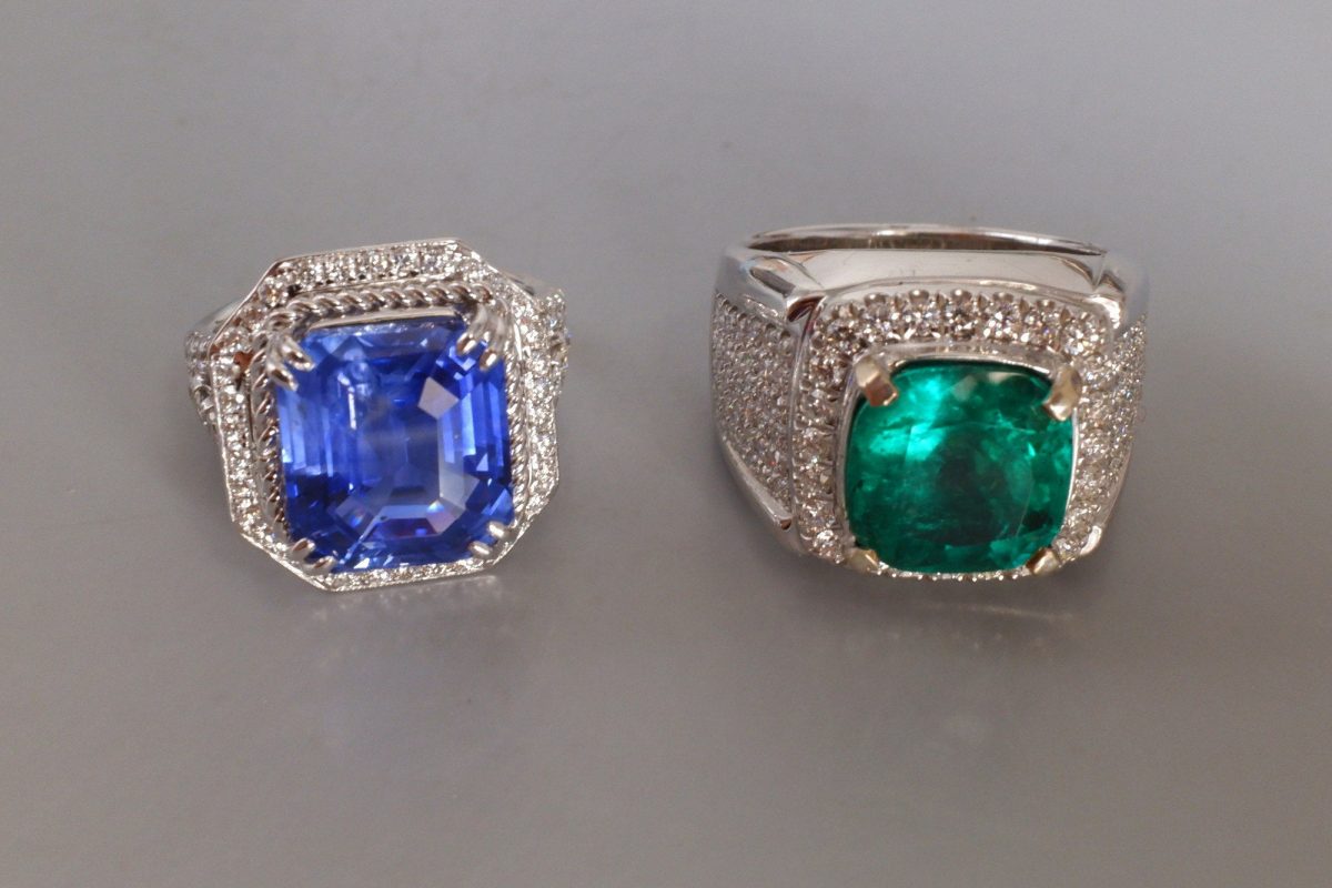 gia 9ct cornflower blue sapphire emerald cut 18k 5f46364e