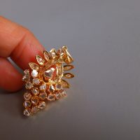 Hand Cut Diamond Pendant Chinese Vintage 20k