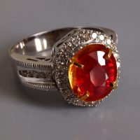 3ct Unheated Vivid Red Ruby Ring Vintage 18k
