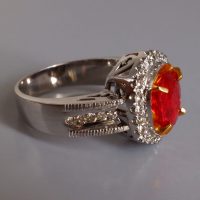 3ct Unheated Vivid Red Ruby Ring Vintage 18k