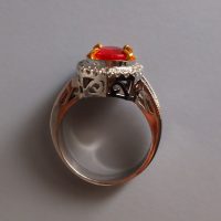 3ct Unheated Vivid Red Ruby Ring Vintage 18k