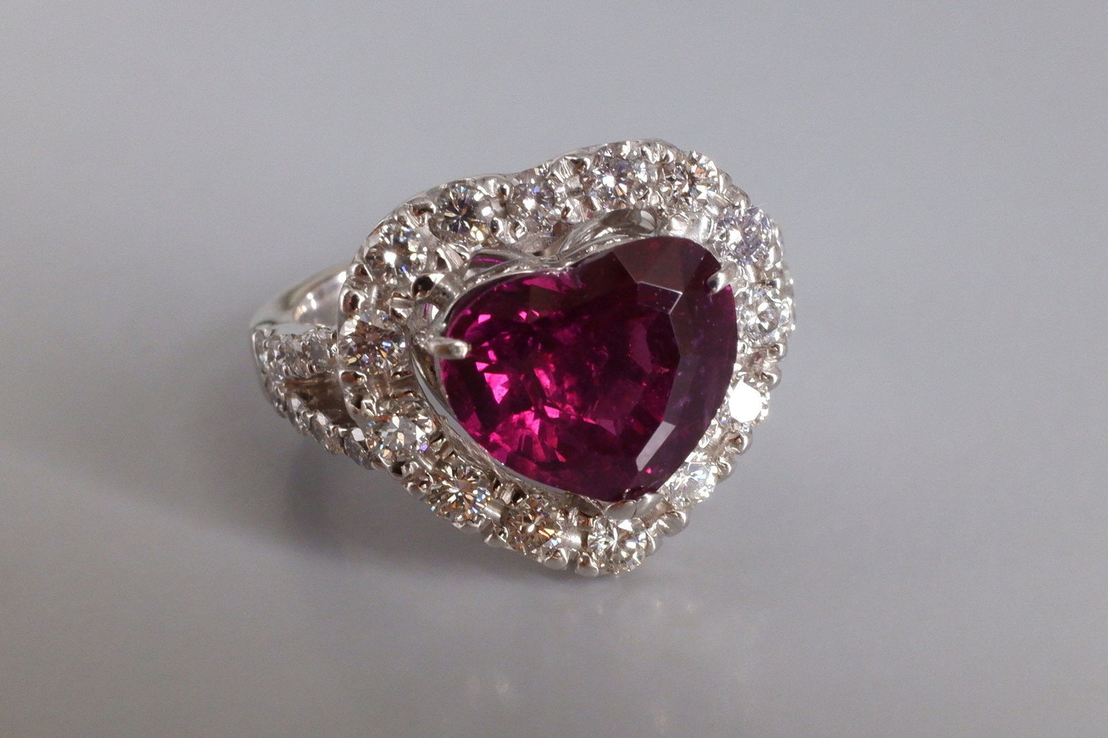 heart cut ruby ring