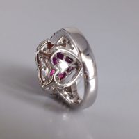 Gem Gardener, corundum ruby ring, heart halo ring, heart cut sapphire ring, corundum engagement ring, purple sapphire halo ring, ruby ring singapore, vintage rings singapore