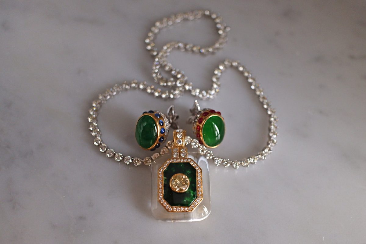 art deco gold pendant