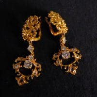 Gem Gardener, 22k gold antique earrings, antique chinese gold jewelry, antique chinese earrings, antique gold dangle earrings, antique jewellery singapore