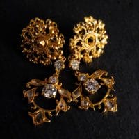 Gem Gardener, 22k gold antique earrings, antique chinese gold jewelry, antique chinese earrings, antique gold dangle earrings, antique jewellery singapore