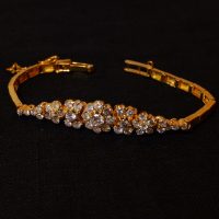 Mid-century Floral Diamond Bracelet Chinese 18k