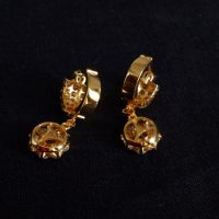 Vintage Chinese Diamond Huggie Earrings 20k