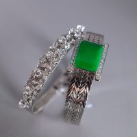 Mid Century Chinese Diamond Omega Bracelet 18k