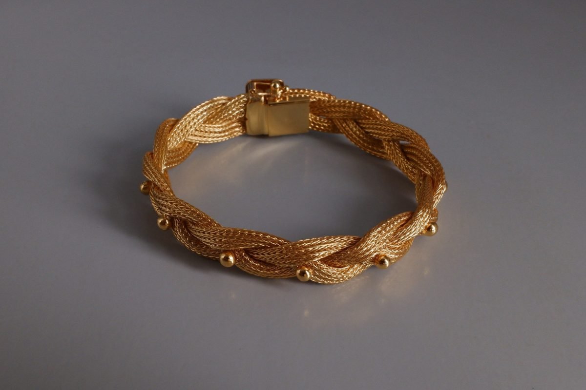 woven gold chain bracelet