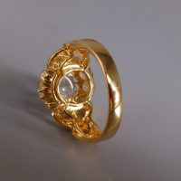 Rose Cut Diamond Cluster Ring 20k Vintage Chinese