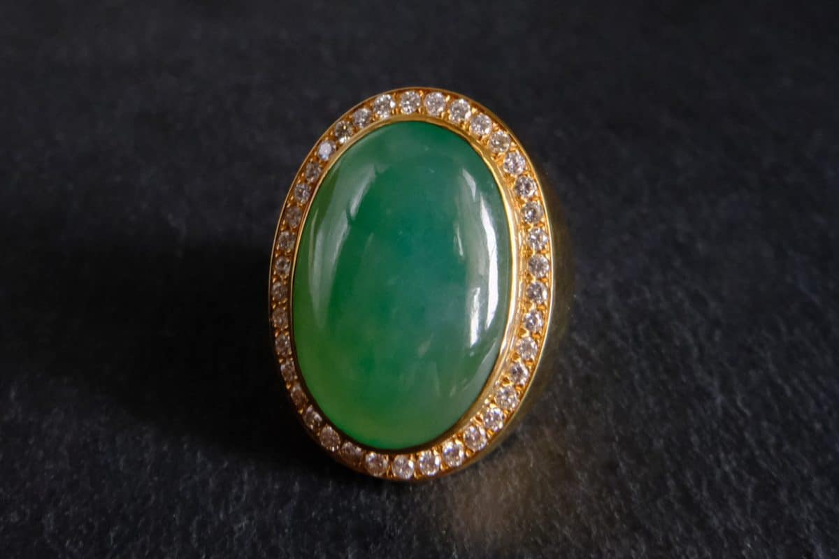 Gem Gardener, large jade ring, art deco jade ring, big green jade ring, jadeite jade rings for sale, mens vintage gold jade ring, mens vintage jadeite ring, jade ring singapore