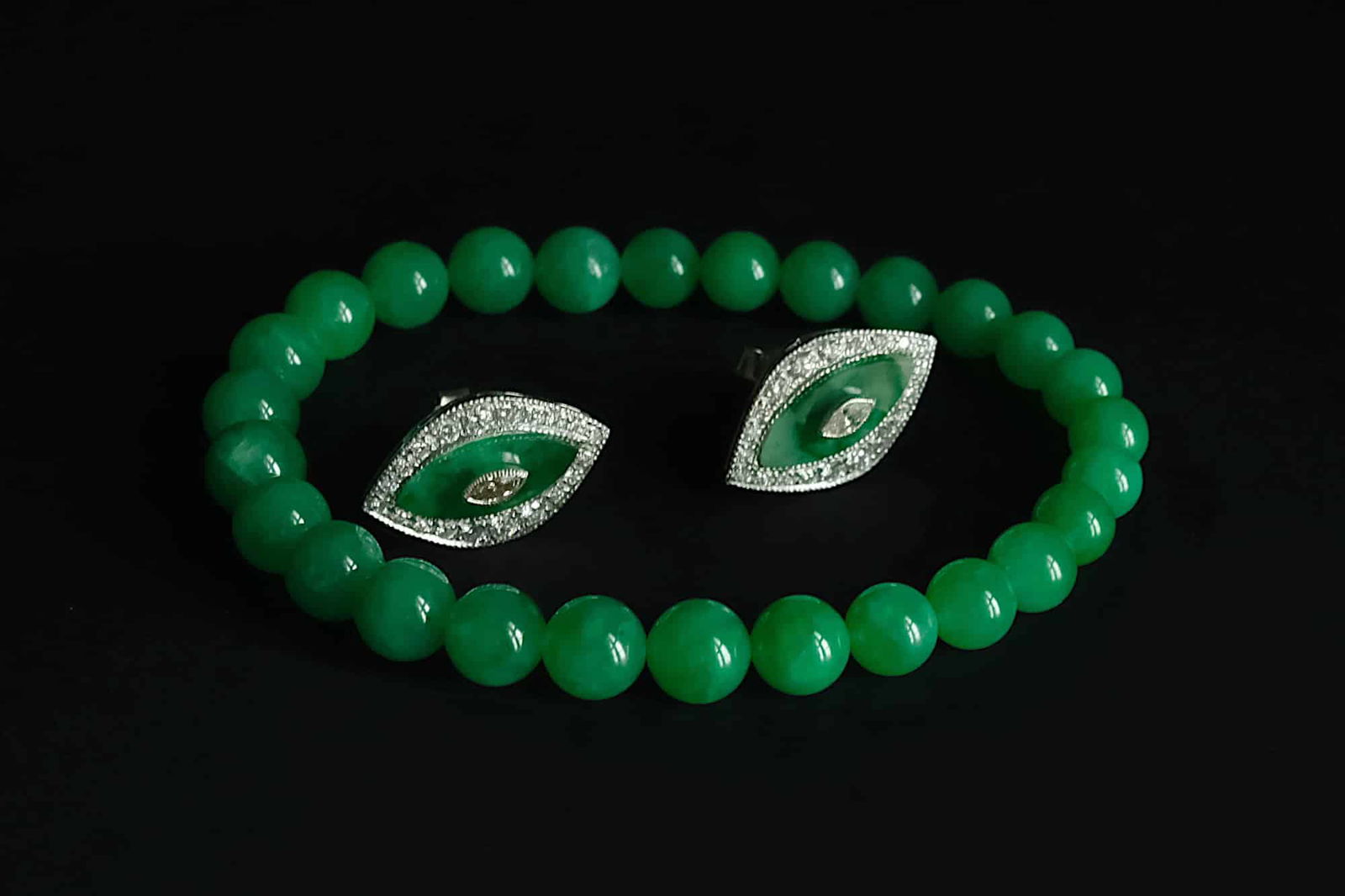marquise jade, art deco jade earrings, jade earrings singapore, jade stud earrings singapore, jade platinum earrings, Gem Gardener