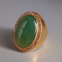 Gem Gardener, large jade ring, art deco jade ring, big green jade ring, jadeite jade rings for sale, mens vintage gold jade ring, mens vintage jadeite ring, jade ring singapore