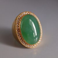 Gem Gardener, large jade ring, art deco jade ring, big green jade ring, jadeite jade rings for sale, mens vintage gold jade ring, mens vintage jadeite ring, jade ring singapore