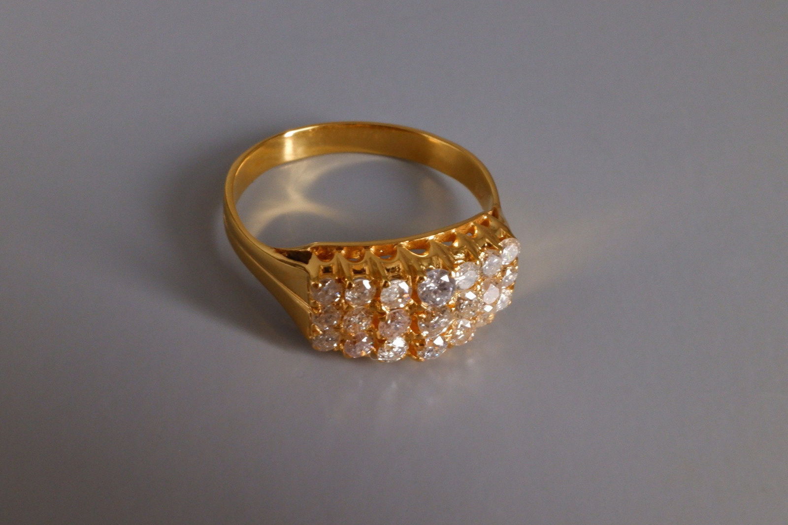 Vintage Chinese Tiered Diamond Ring 20k | Gem Gardener