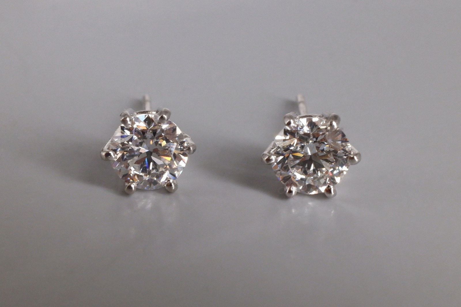 Diamond Stud Earrings 1 carat Each Gem Gardener