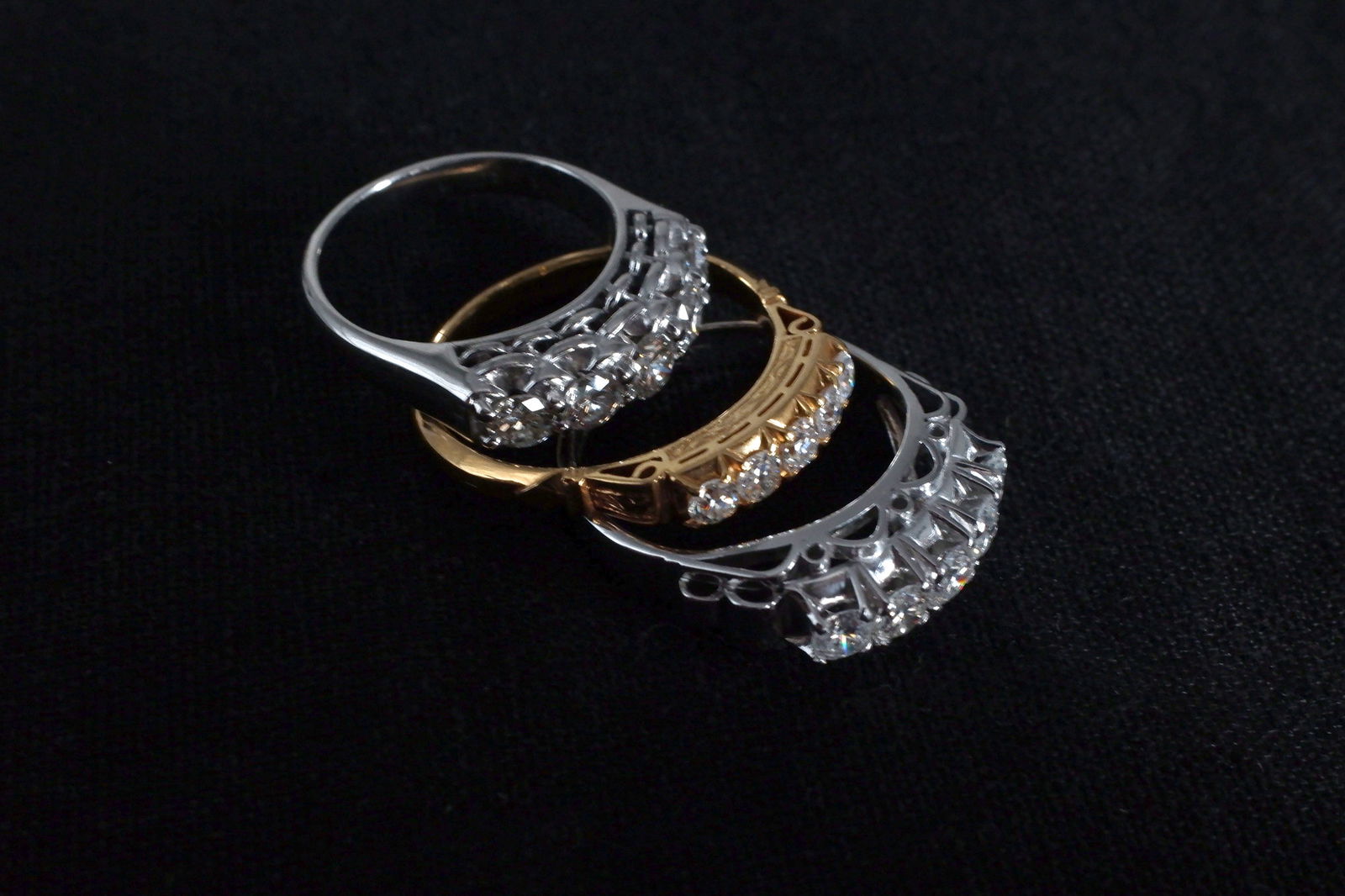 Platinum Antique 5 Stone Diamond Ring Chinese Gem Gardener